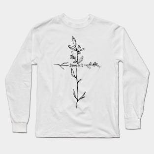 John 3:16 Twig Cross Long Sleeve T-Shirt